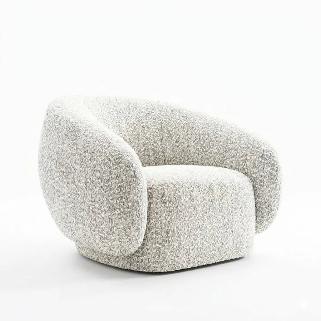 Kiva Swivel Chair – Brown with Rounded Sculptural Silhouette Denmark Home