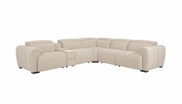 Milae  Power Sectional – Contemporary White with Console & Wireless Charging Denmark Home