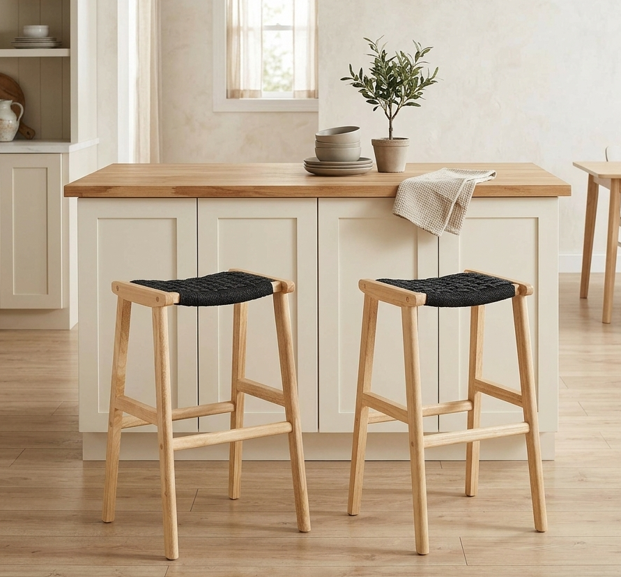 Tarn Bar Stool Set - Natural Black Denmark Home