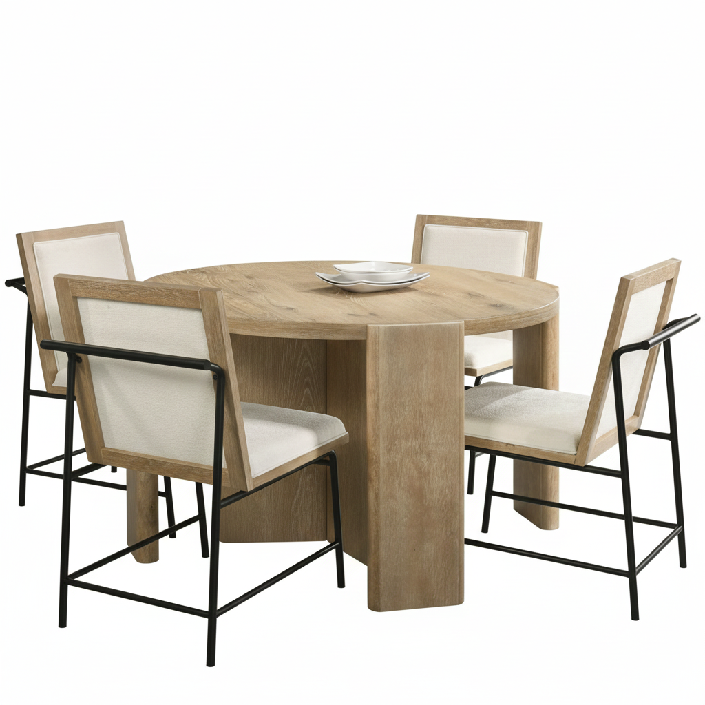 Virek Round Dining Table – Natural Oak