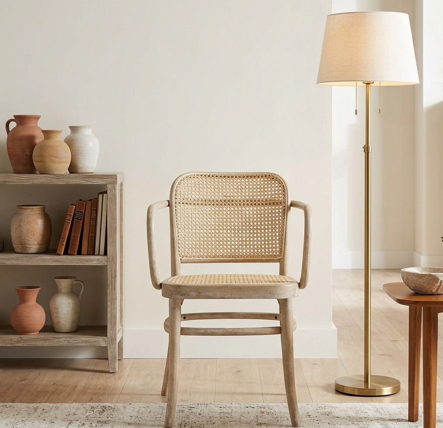 Seabourne Rattan Dining Armchair - Gray Denmark Home