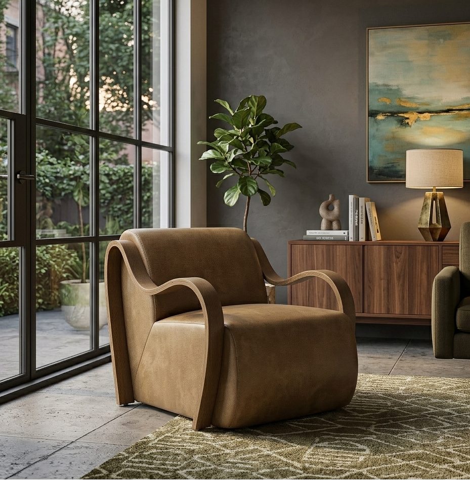 Arvion Vegan Leather Accent Chair – Toast Denmark Home