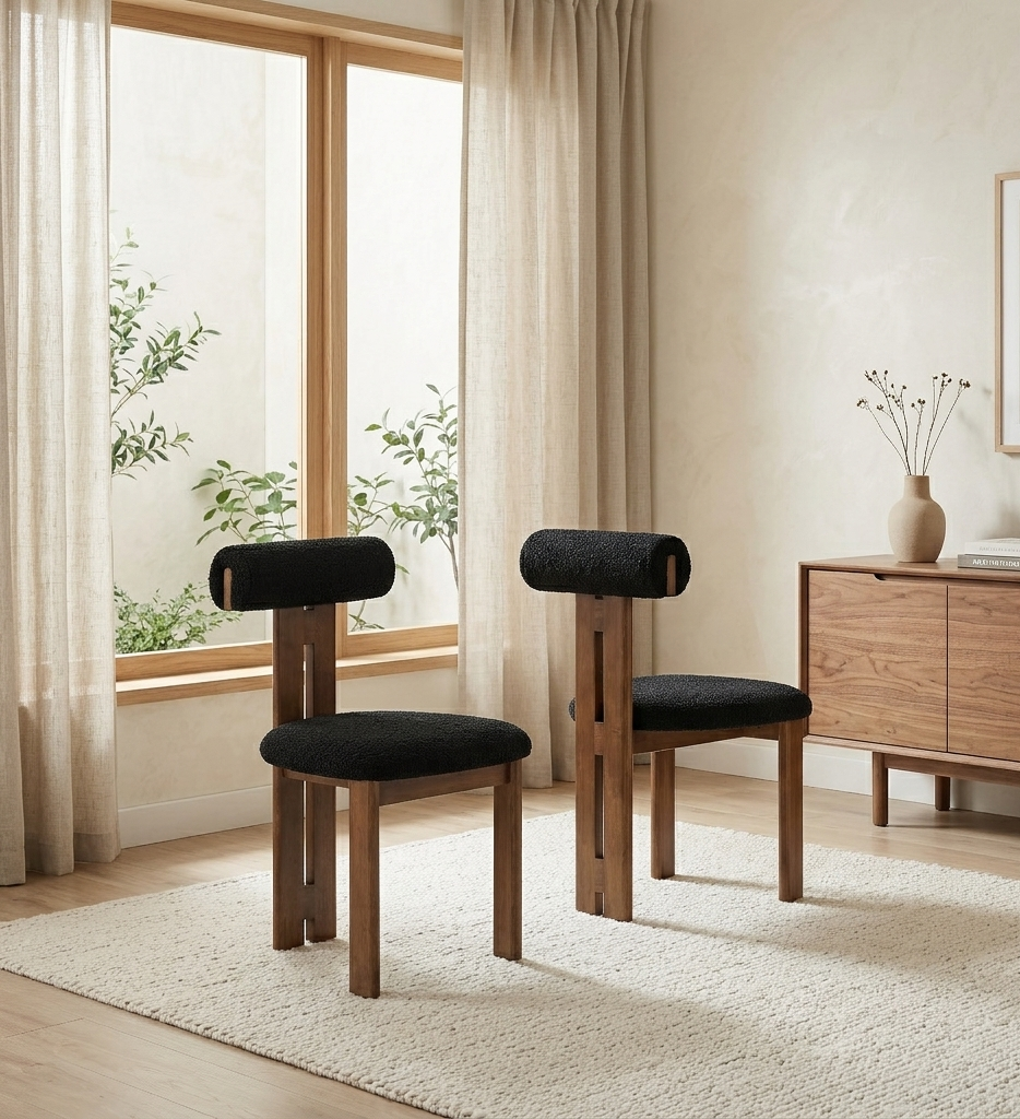Varello Dining Chair Set - Walnut Black Denmark Home