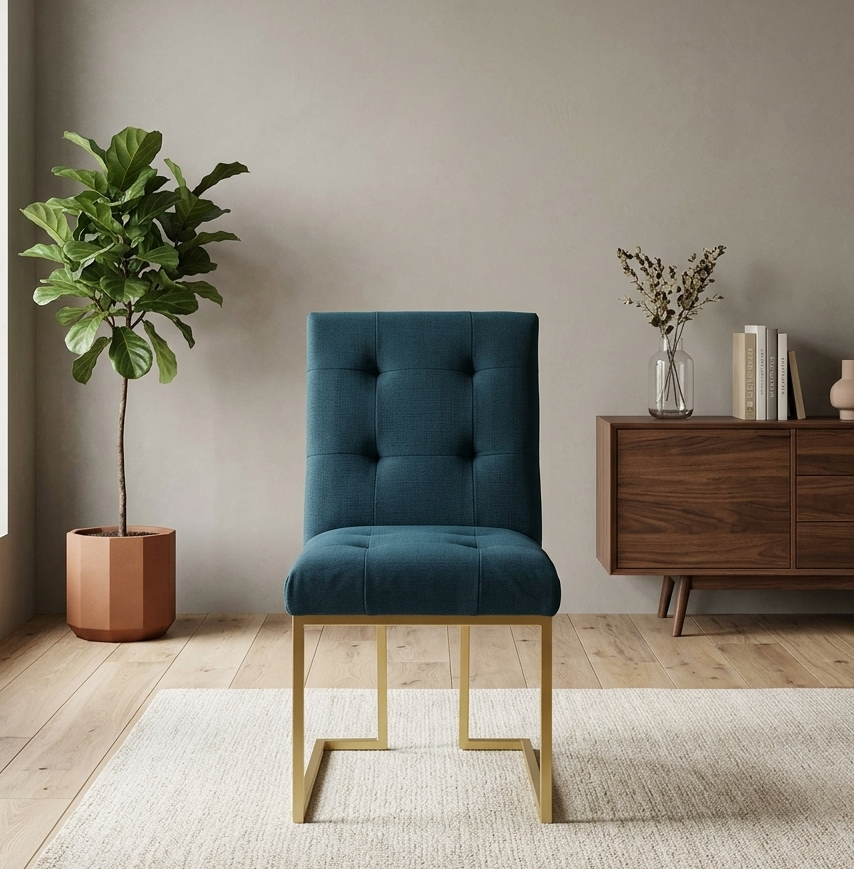 Valénza Upholstered Dining Chair - Gold Azure Denmark Home