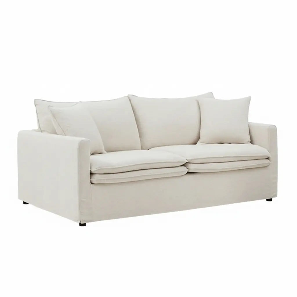 Vara Sofa – Taupe Linen with Feather Blend Cushions Denmark Home