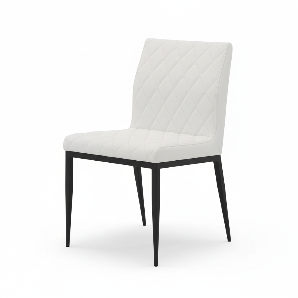 Karo Dining Side Chair – Ivory with Black Frame