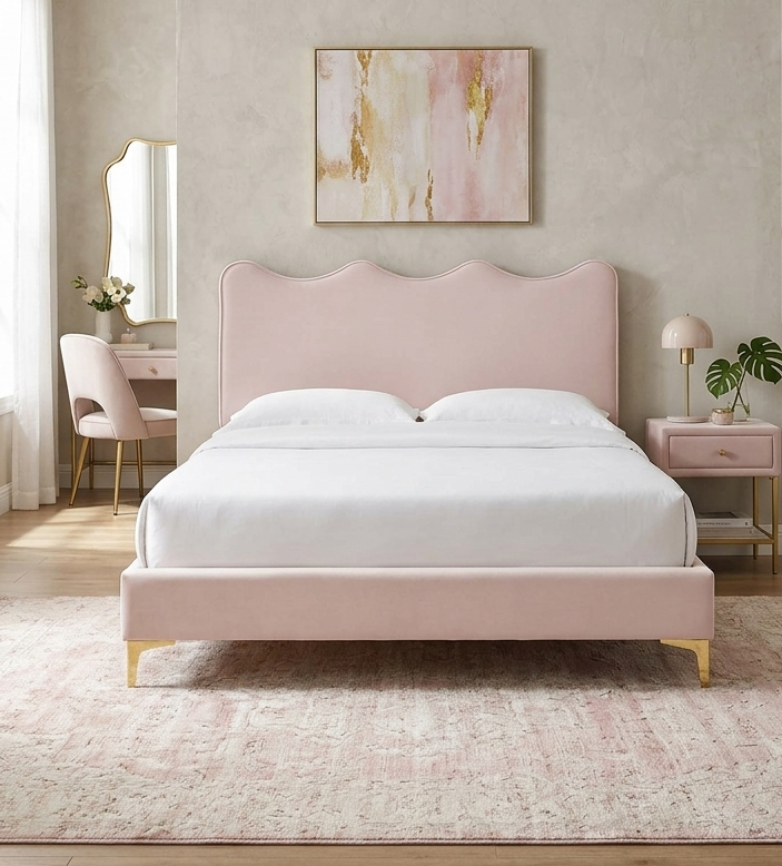 Ona Queen Platform Bed - Dusty Rose (Copy) Denmark Home