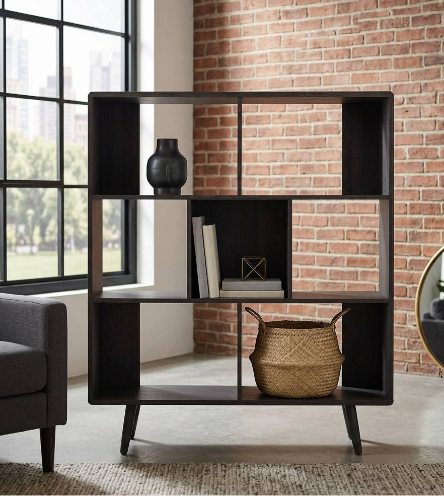 koru 3 Tier Open Bookcase - Charcoal Denmark Home