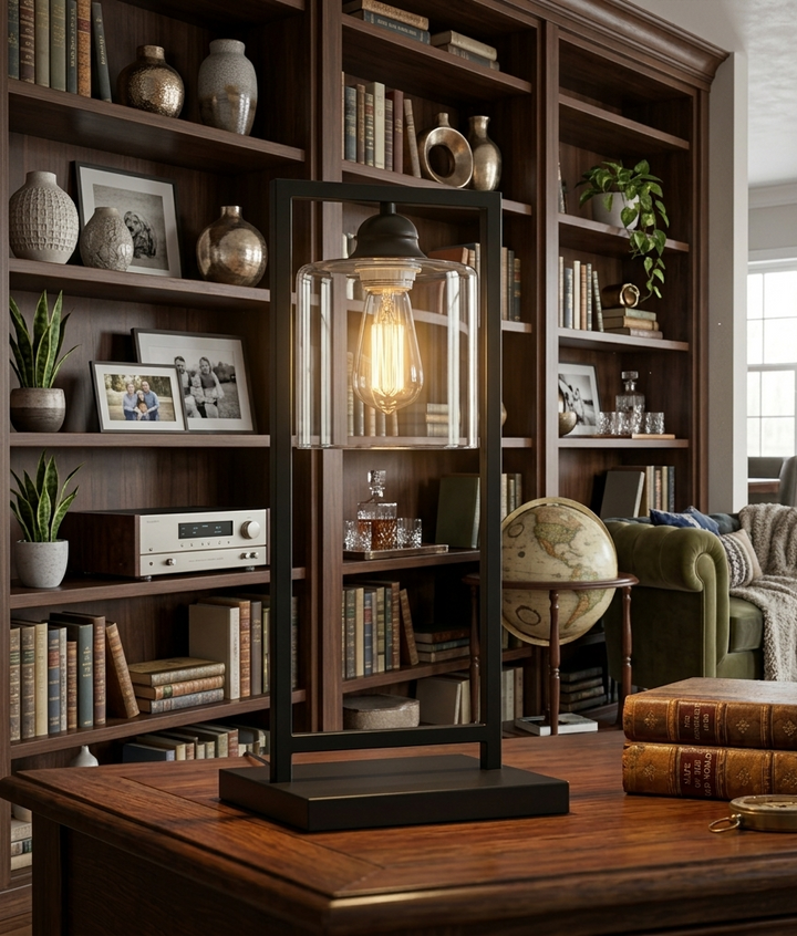 Olmar Table Lamp – Black Metal Frame Denmark Home