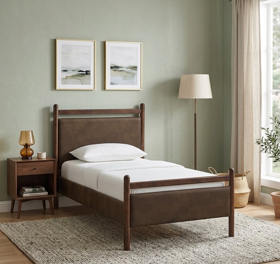 Fiona Twin Platform Bed - Wenge Mushroom Denmark Home