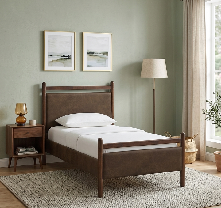 Fiona Twin Platform Bed - Wenge Mushroom Denmark Home