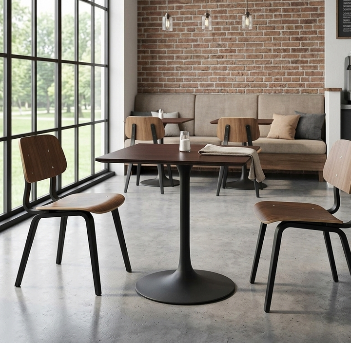 Novara Square Dining Table 24" - Black Cherry Walnut Denmark Home