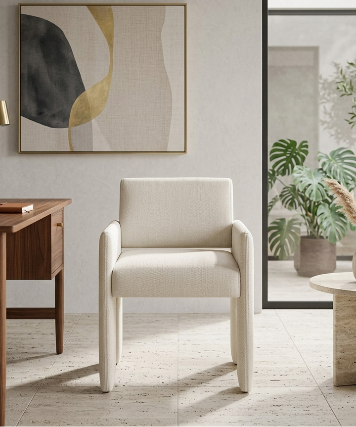 Flik Velvet Dining Armchair - Alabaster Denmark Home