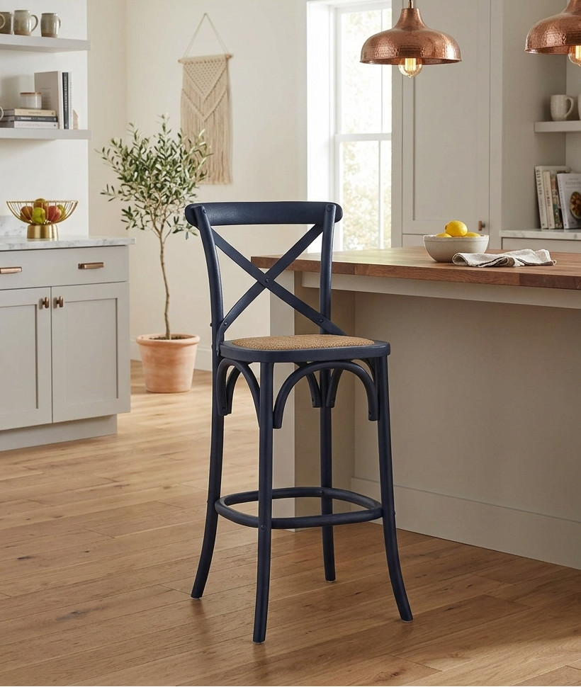 Bramwell Bar Stool - Midnight Blue Denmark Home