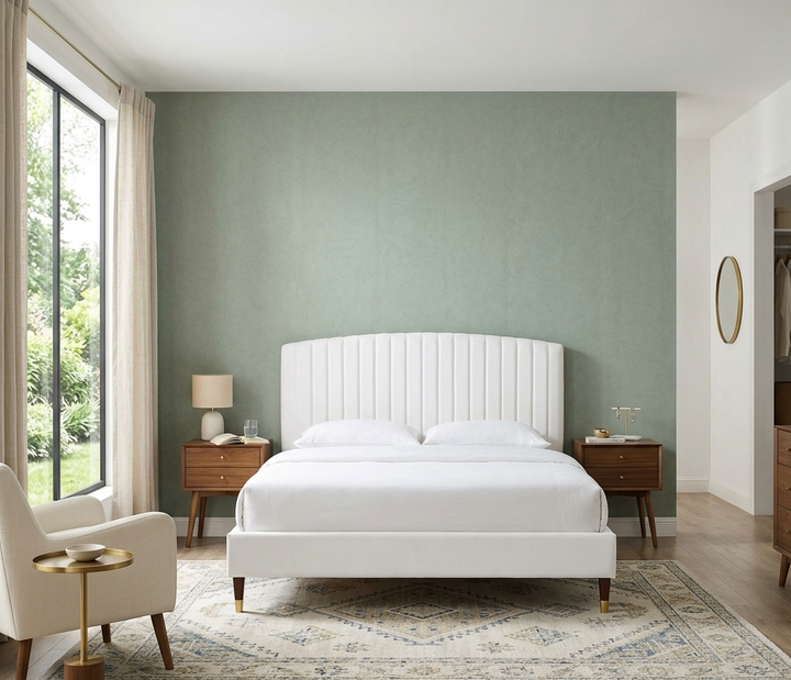 Valois Queen Platform Bed – White Denmark Home