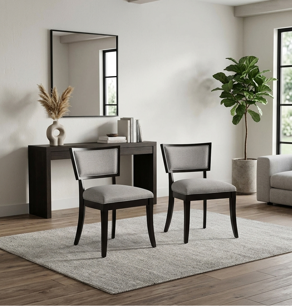 Elvaro Upholstered Dining Chair Set - Light Gray Denmark Home