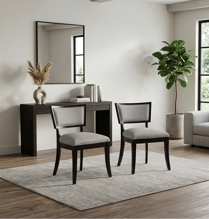 Elvaro Upholstered Dining Chair Set - Light Gray Denmark Home