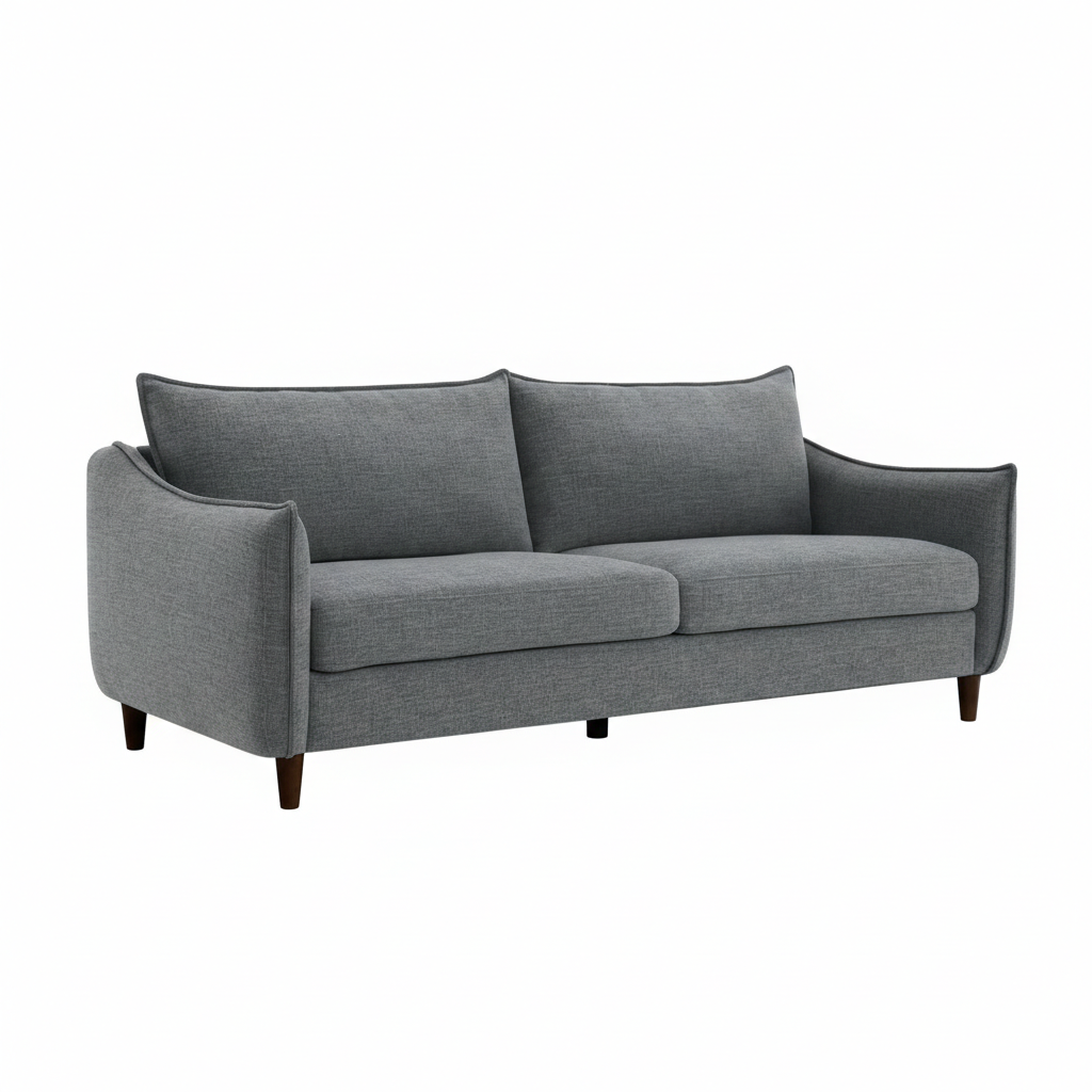 Elinor Sofa – Gray Chenille with Slim Slope Arms