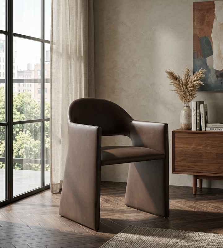 Sok Vegan Leather Dining Armchair -Espresso Denmark Home