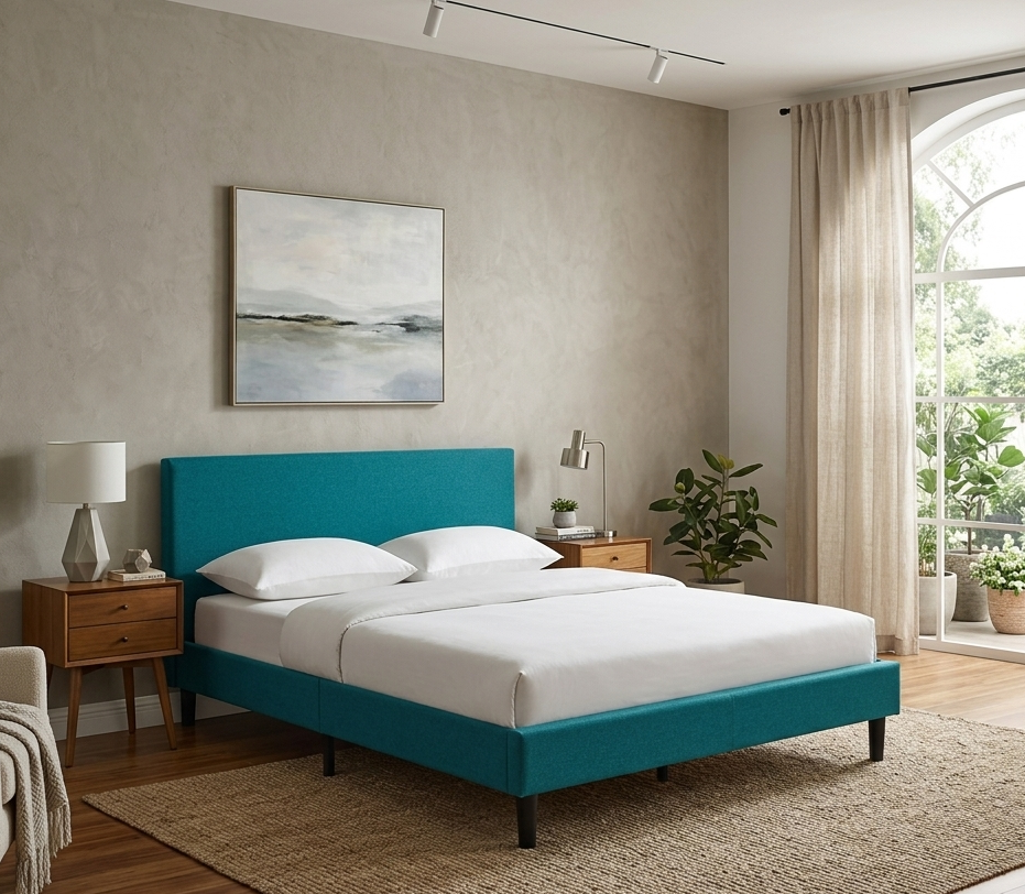Sena Full Platform Bed - Teal Denmark Home