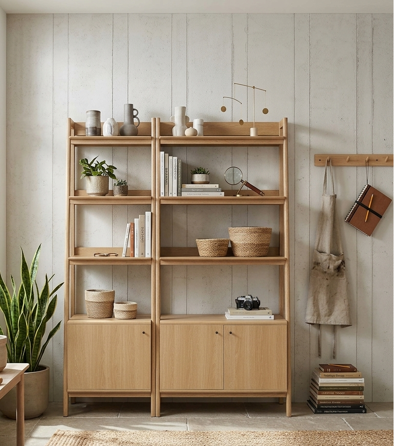 Teak Tiered Bookcase - Oak Denmark Home
