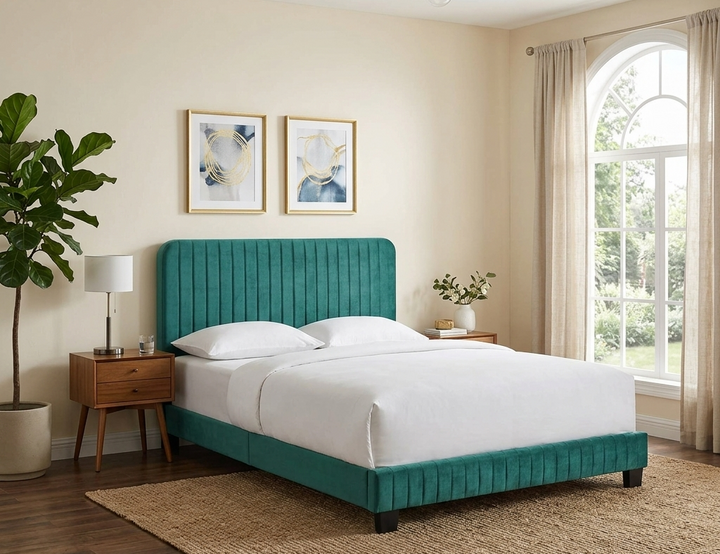 Yiva Full Platform Bed  - Teal Denmark Home