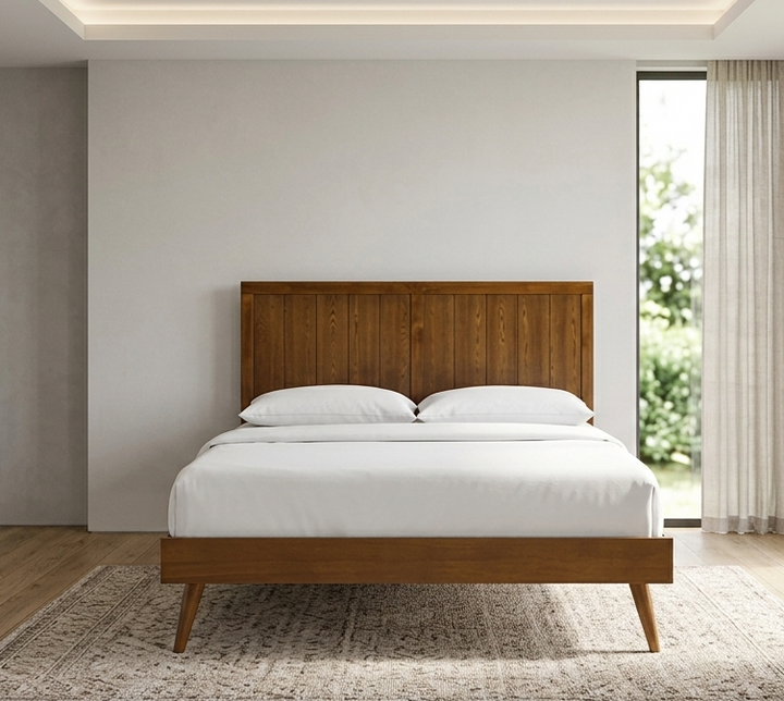 Hale Full Platform Bed - Walnut Denmark Home