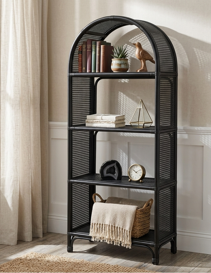 Shed Arched Bookcase - Black Denmark Home