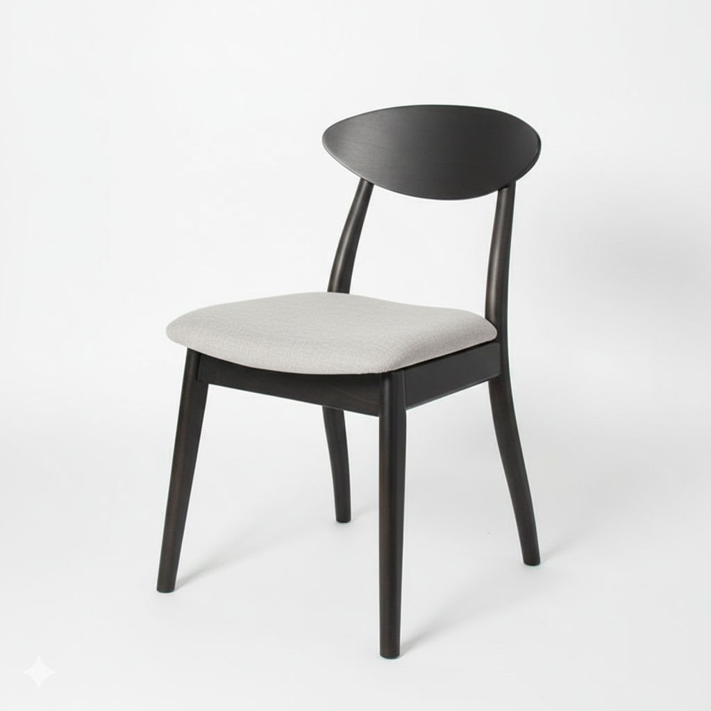 Oskar Dining Side Chair – Black Wenge with Upholstered Seat