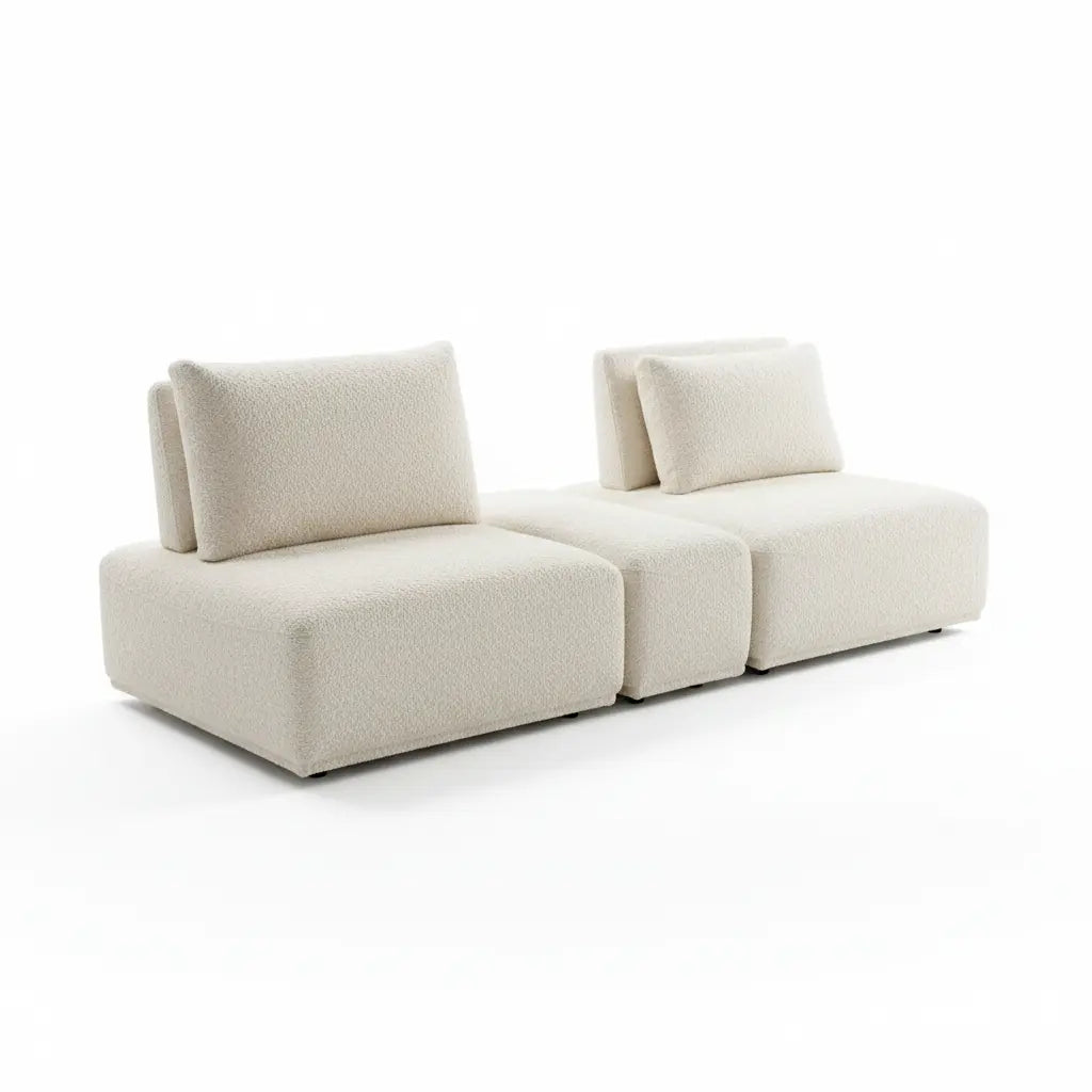 Eska Curved 3-Seater – Contemporary Beige Bouclé Denmark Home