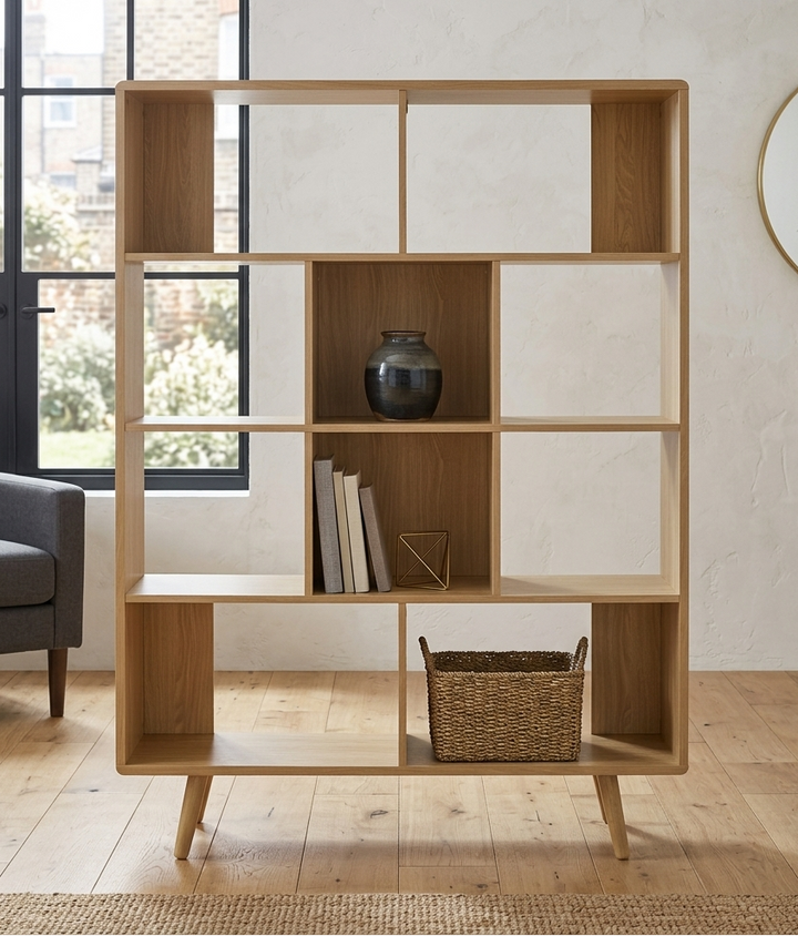 koru 3 Tier Open Bookcase - Oak Denmark Home