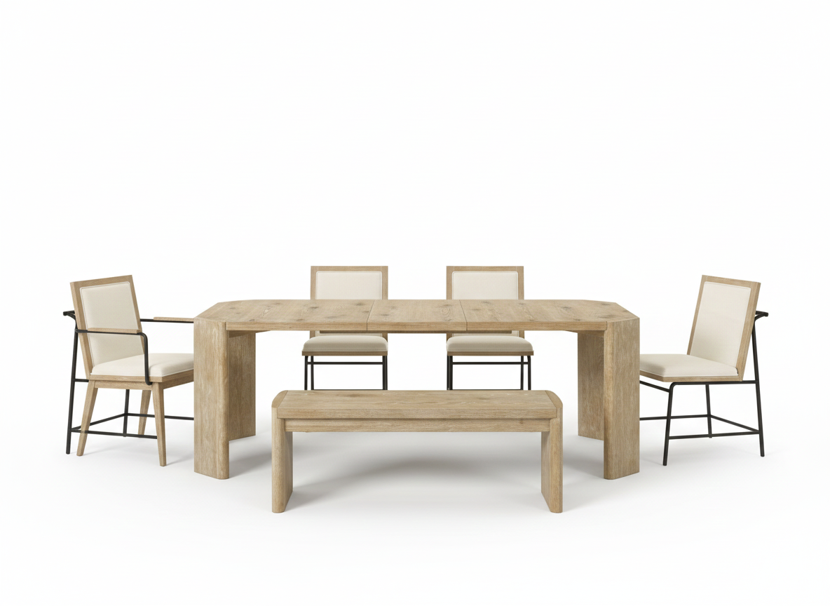 Virek 7-Piece Extendable Dining Set – Oak