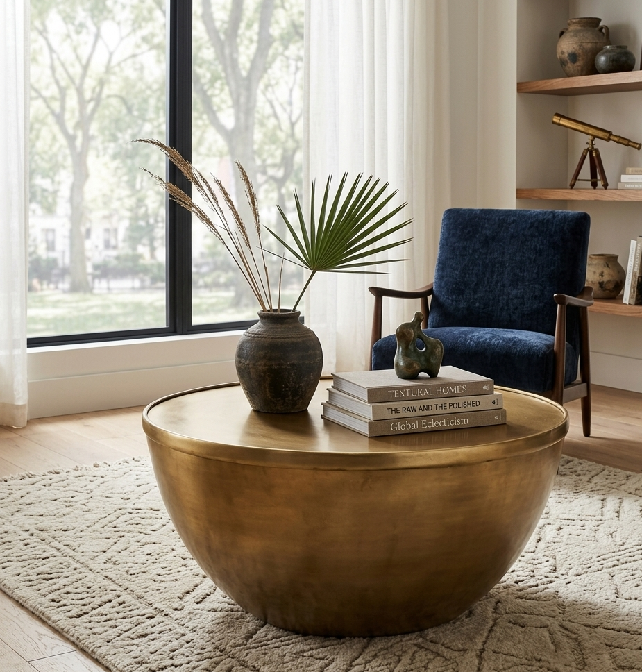 Bravenza Storage Coffee Table – Burnished Brass
