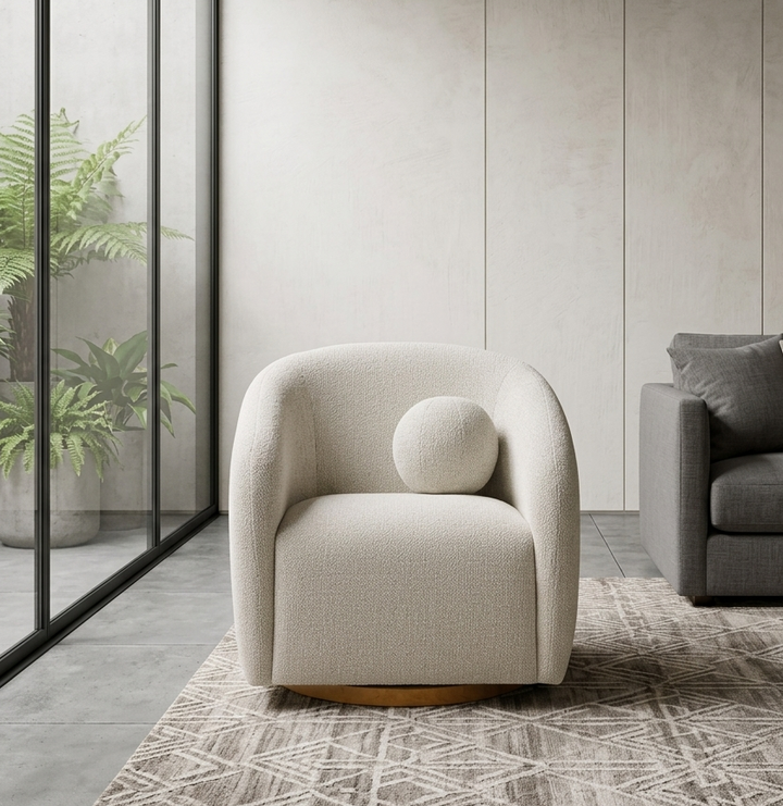 Solvira Swivel Accent Chair – Dove Grey Denmark Home