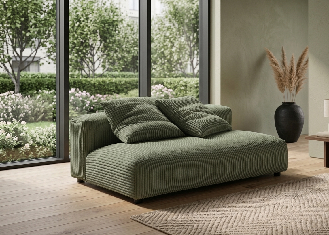 Lumi Modular Armless Loveseat – Fern