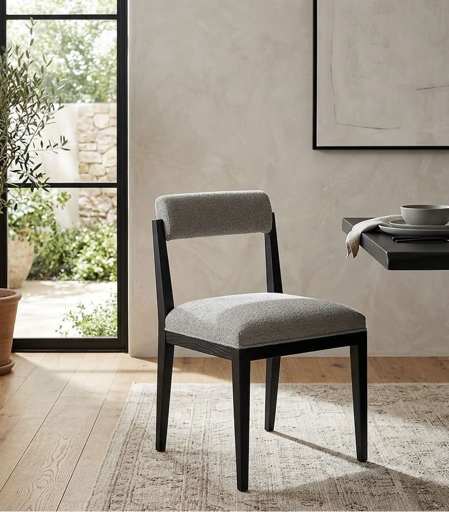 Bek Fabric Dining Chair - Linen Black Denmark Home