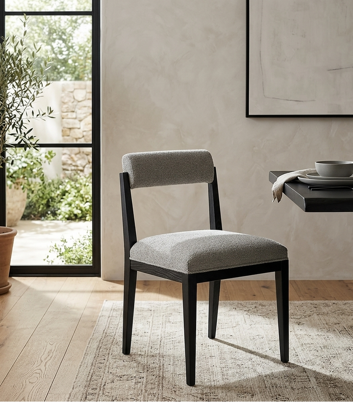 Bek Fabric Dining Chair - Linen Black Denmark Home
