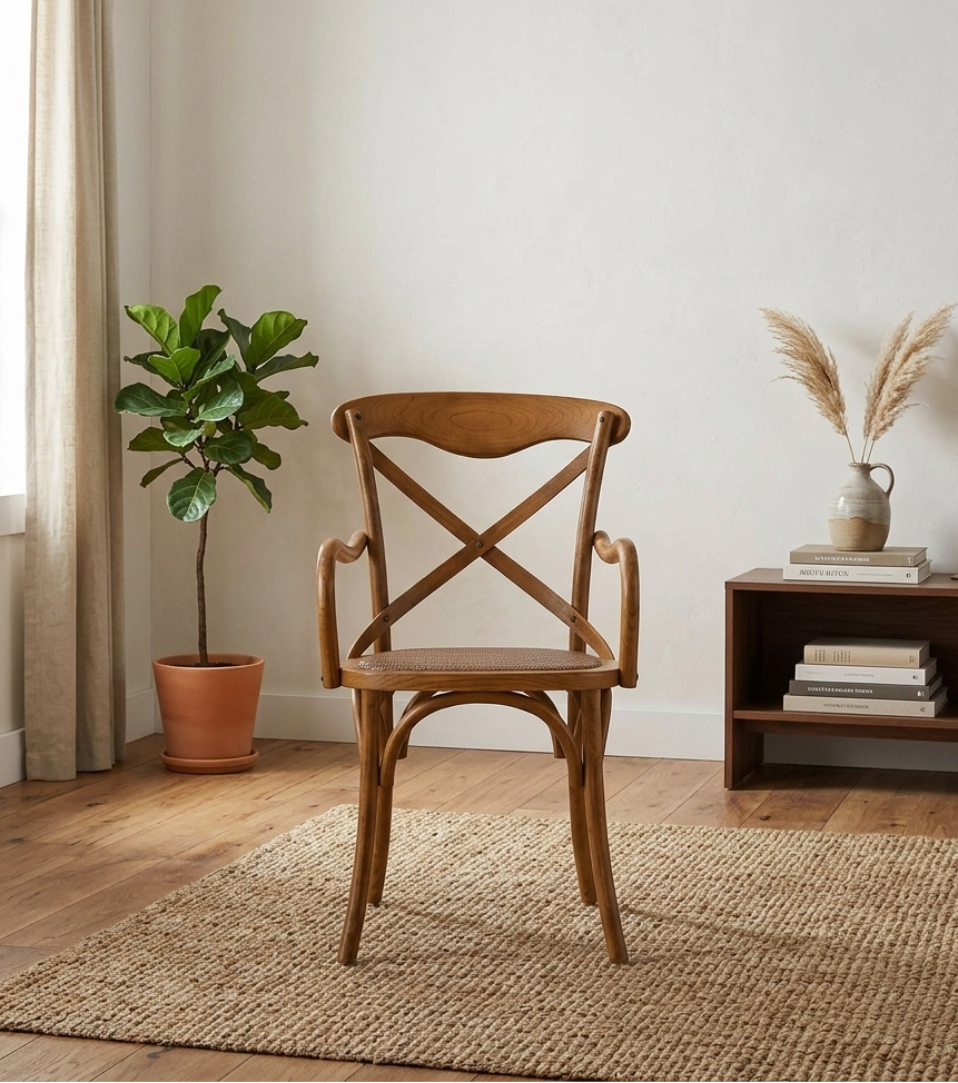 Bramwell Rustic Dining Armchair - Walnut Denmark Home