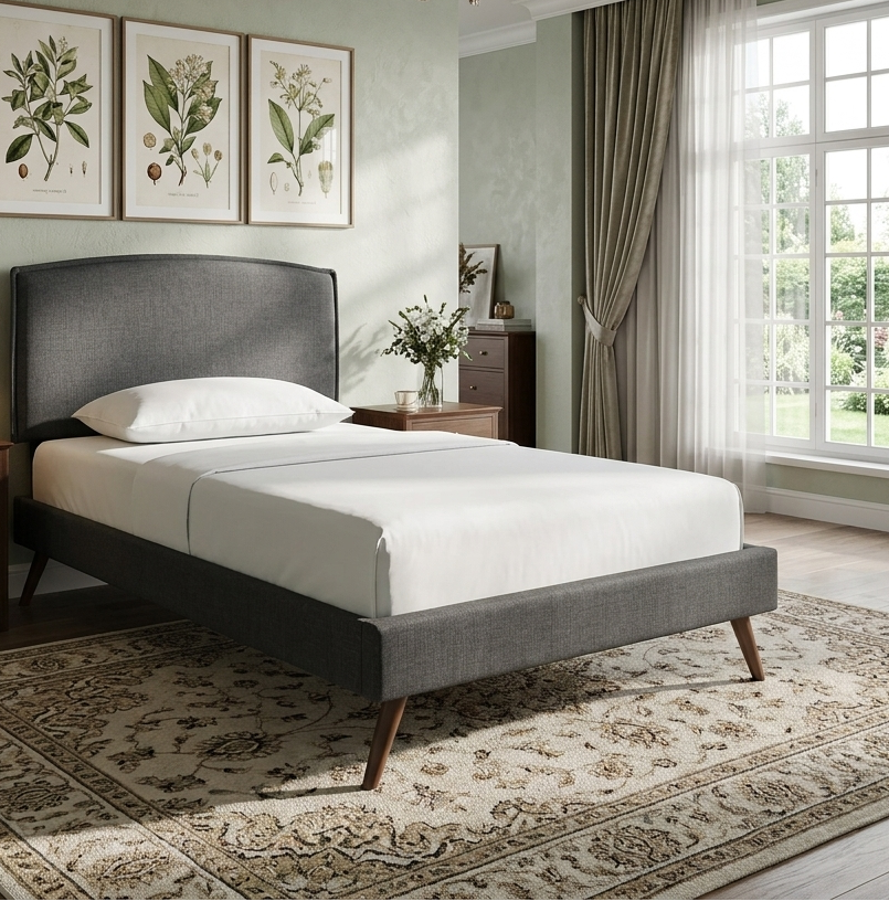 Visby Twin Platform Bed - Gray Denmark Home