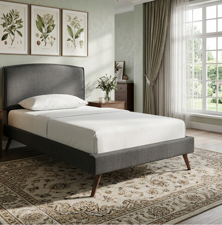 Visby Twin Platform Bed - Gray Denmark Home