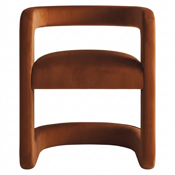 Vigo Velvet Barrel Dining Chair - Rust Denmark Home