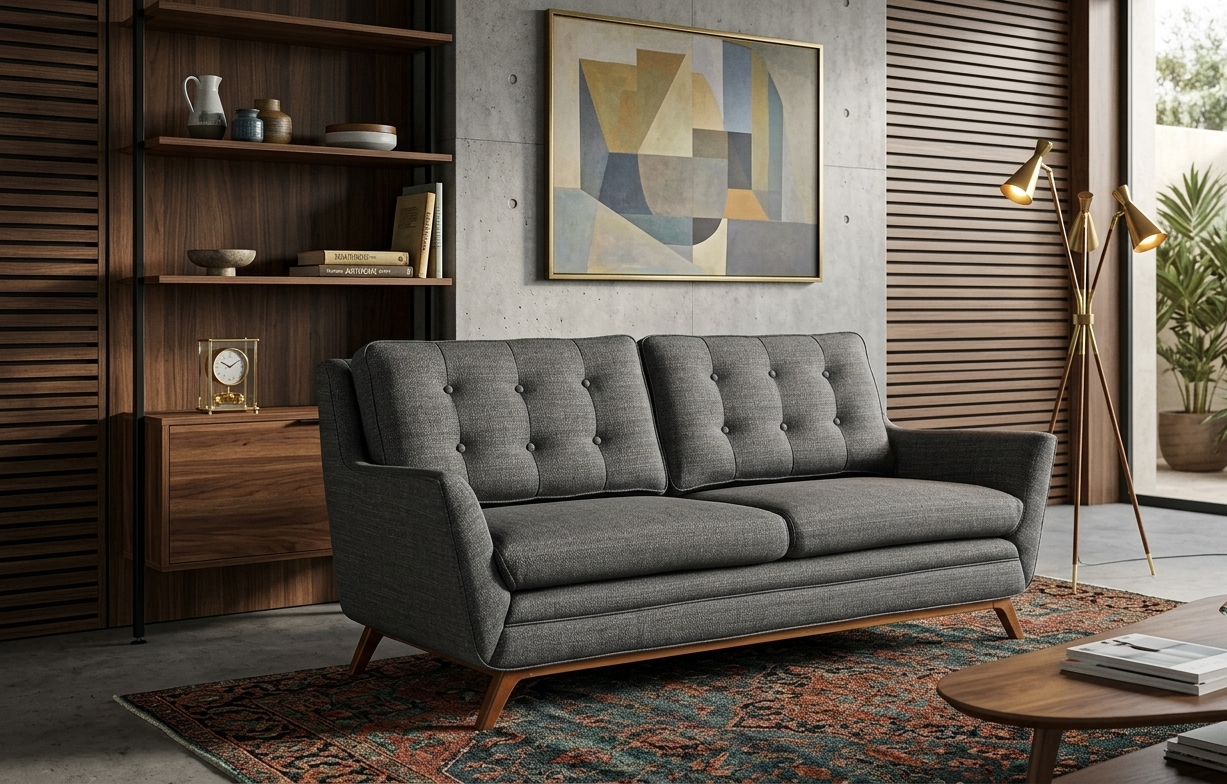 Modus Upholstered Loveseat – Gray