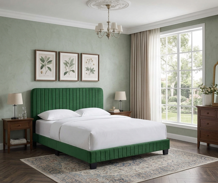 Yiva Queen Bed - Emerald Denmark Home
