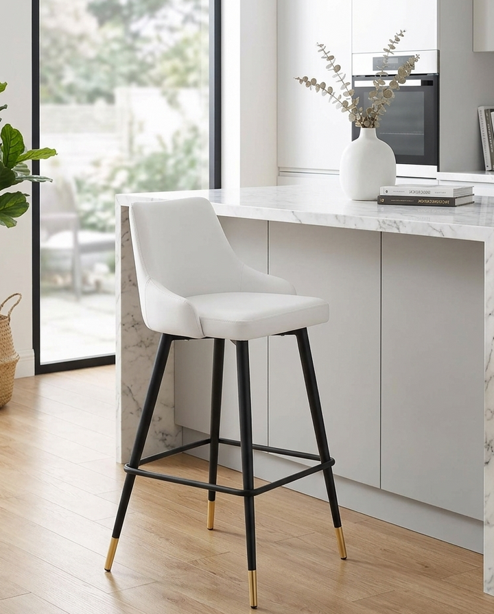 Bella Bar Stool - White Denmark Home