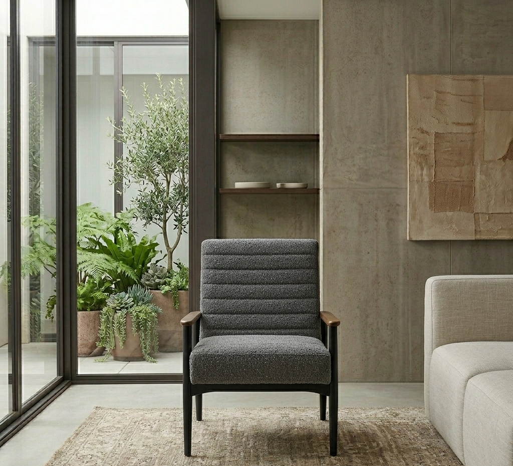 Viren Accent Chair - Walnut Charcoal Denmark Home