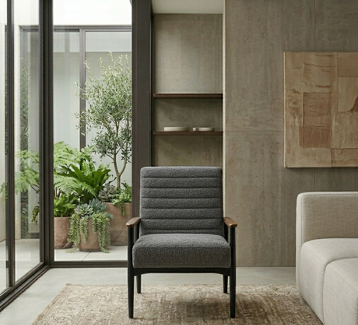 Viren Accent Chair - Walnut Charcoal Denmark Home