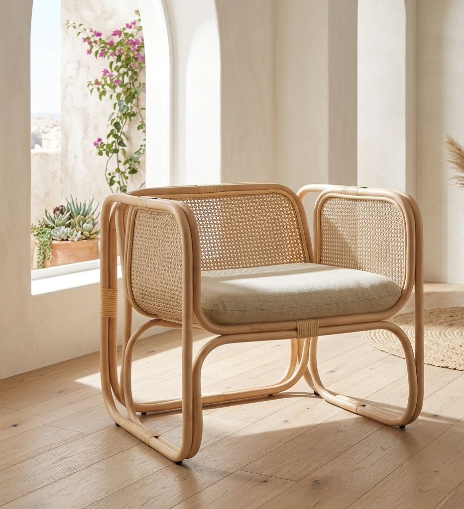 Heath Rattan Lounge Chair – Natural Denmark Home
