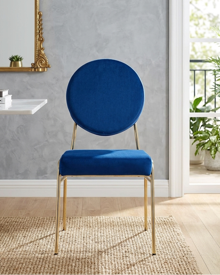 Stow Performance Velvet Dining Chair - Gold Navy Denmark Home