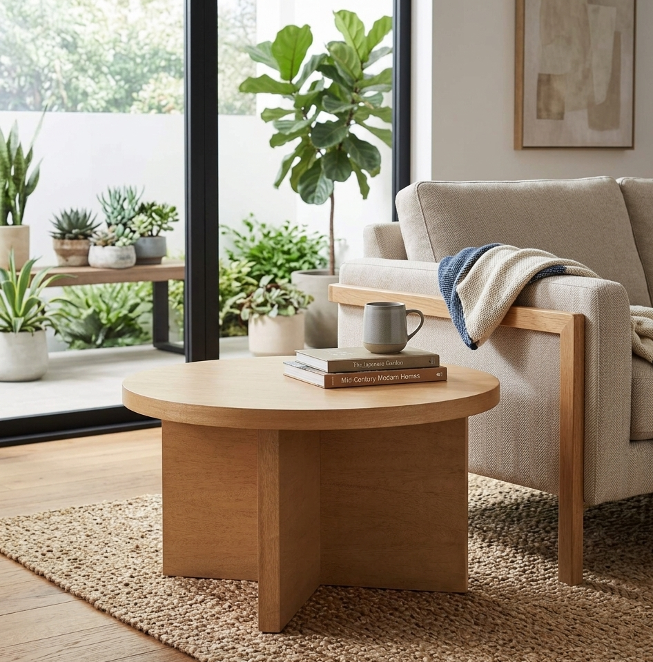 Pebble Round Coffee Table – Natural