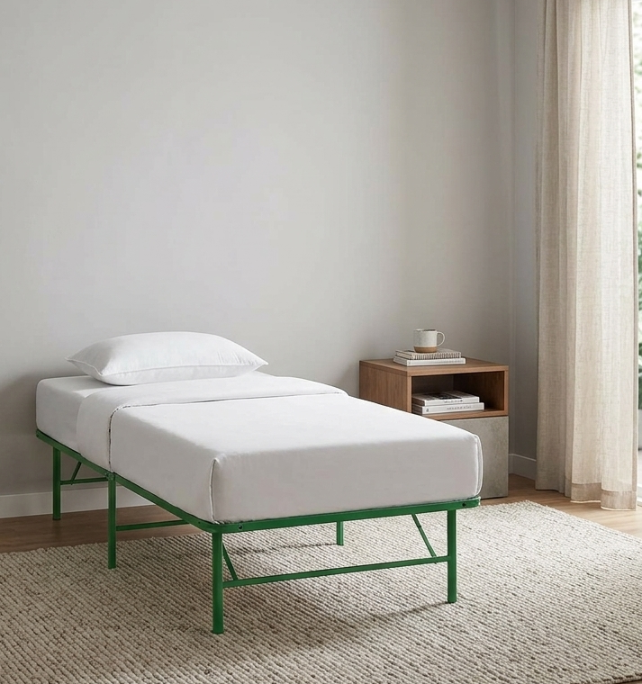 Maja Stainless Steel Twin Platform Bed Frame - Green Denmark Home